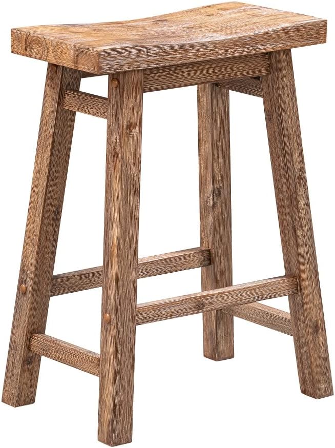 Barnwood Wire-Brush, 24-Inch wooden stool