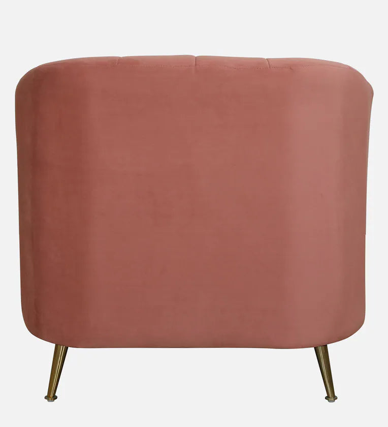 Velvet 1 Seater Sofa In Blush Pink Colour