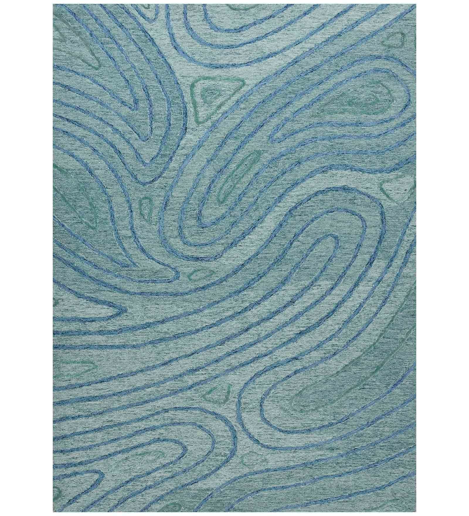 AQUA Wool & Viscose Canyan 8x10 Feet  Hand-Tufted Carpet - Rug