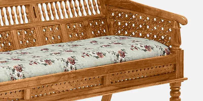 Sheesham Wood 3 Seater Sofa In Scratch Resistant Rustic Teak Finish