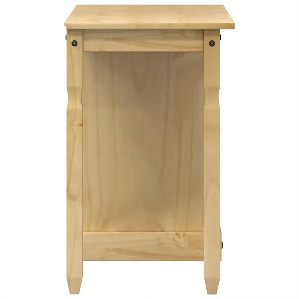 vidaXL Solid Pine Makeup Vanity – Honey Finish Dressing Table with Storage
