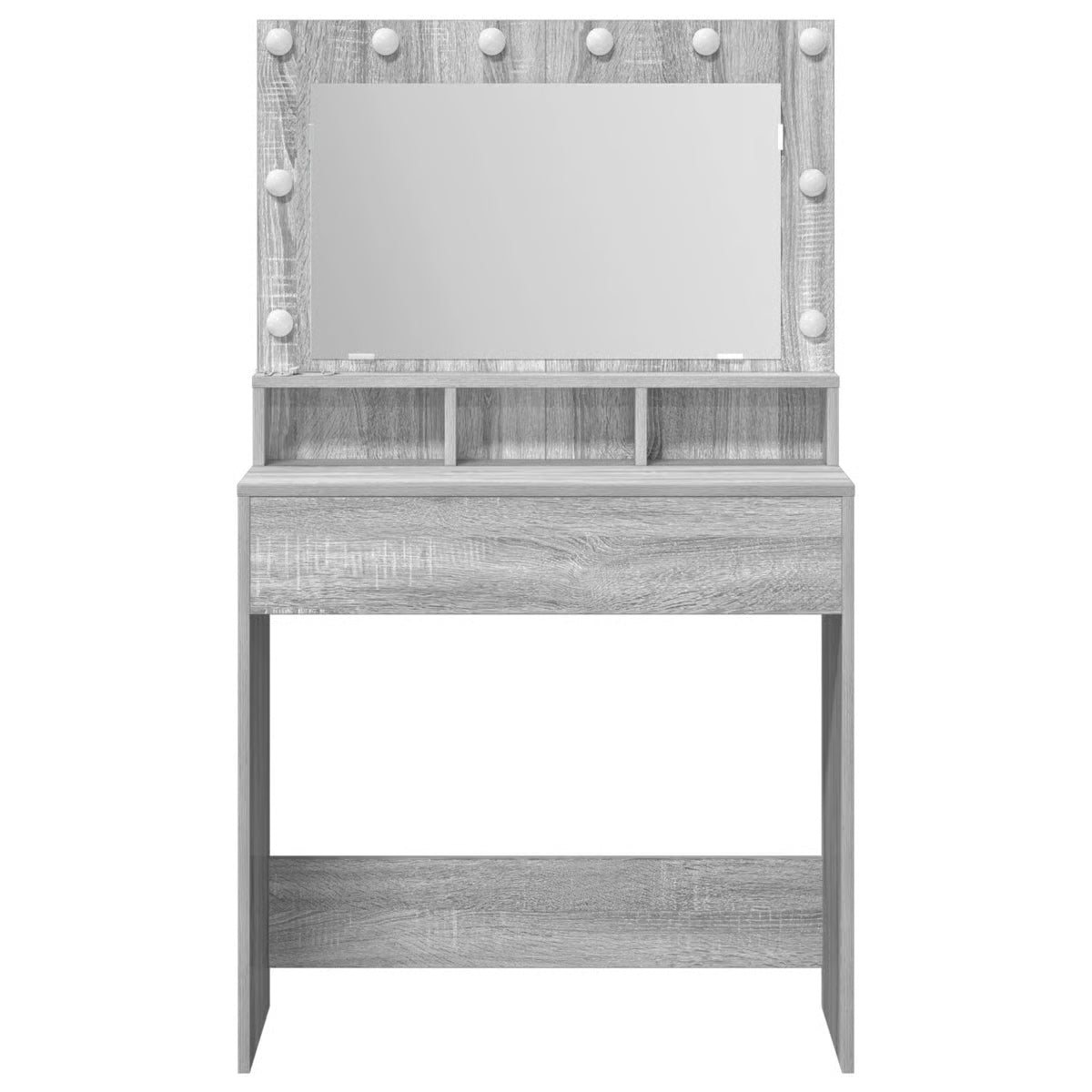 vidaXL Gray Sonoma Dressing Table – Engineered Wood Vanity Desk 31.1"x16.1"x53.1