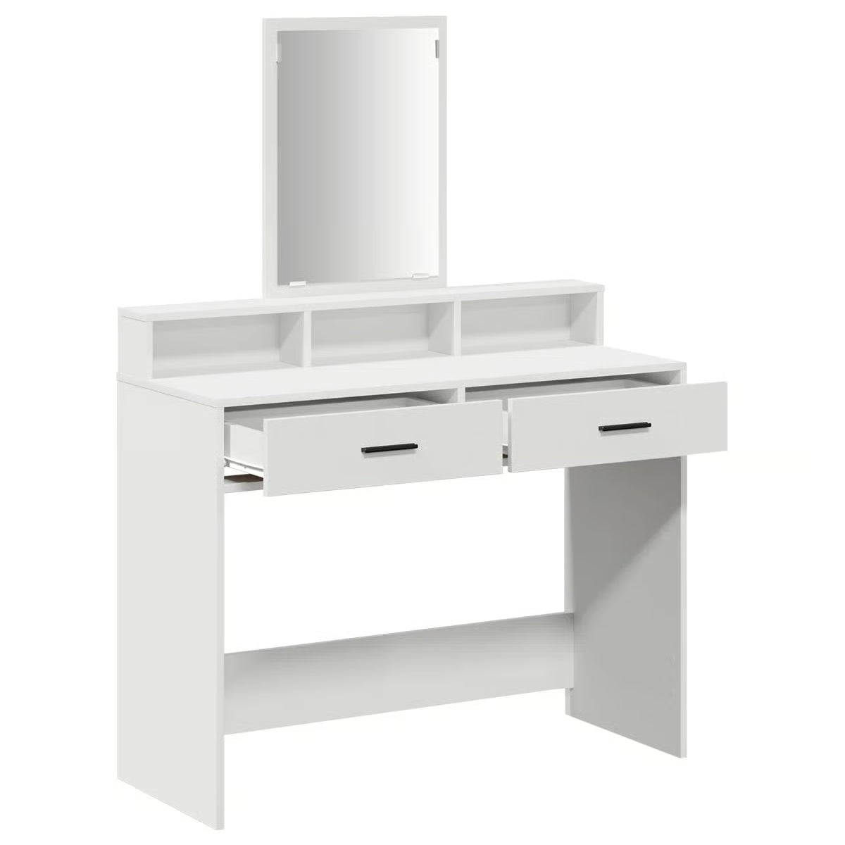 Modern White vidaXL Vanity Desk – Engineered Wood Dressing Table 39.4"x16.1"x55.1