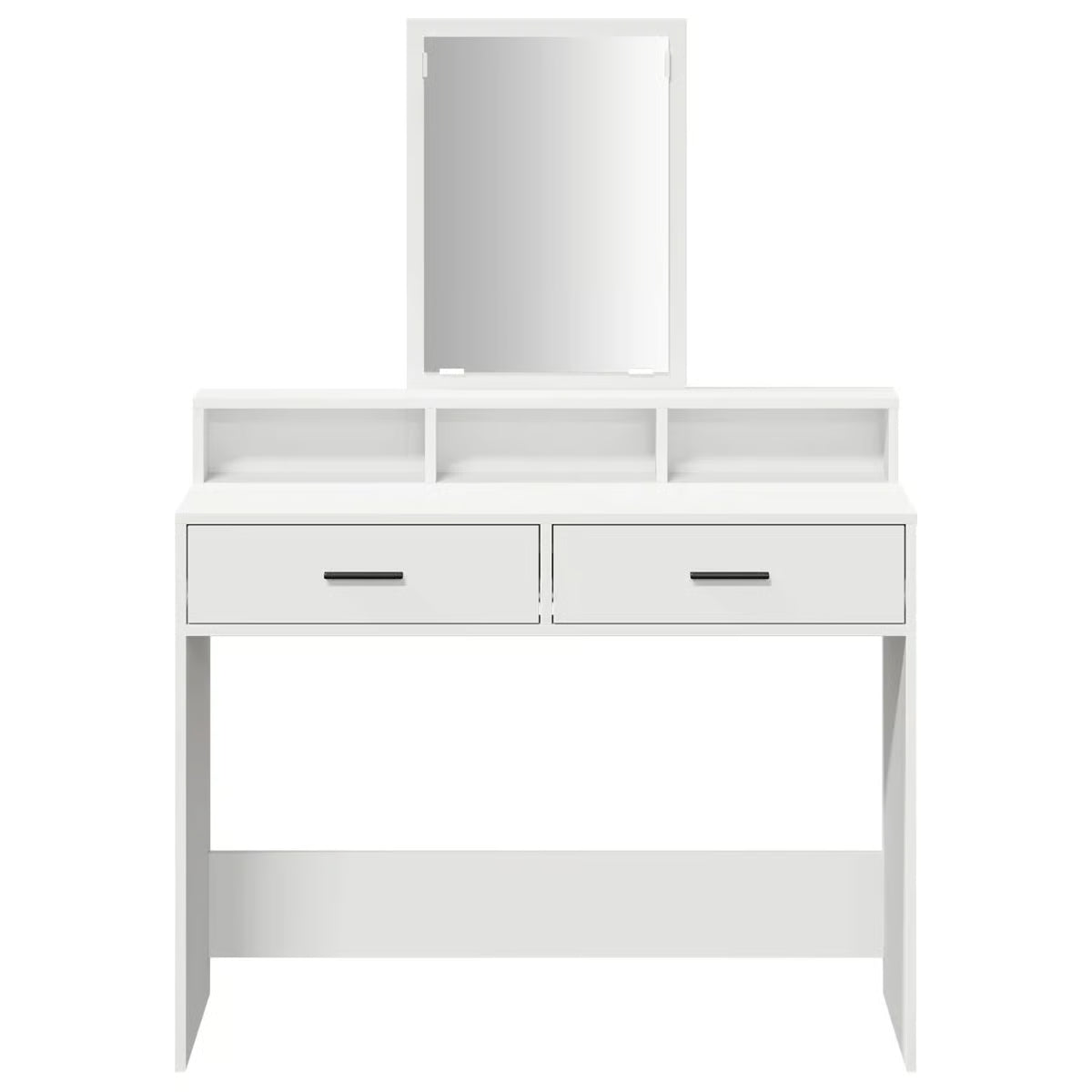 Modern White vidaXL Vanity Desk – Engineered Wood Dressing Table 39.4"x16.1"x55.1