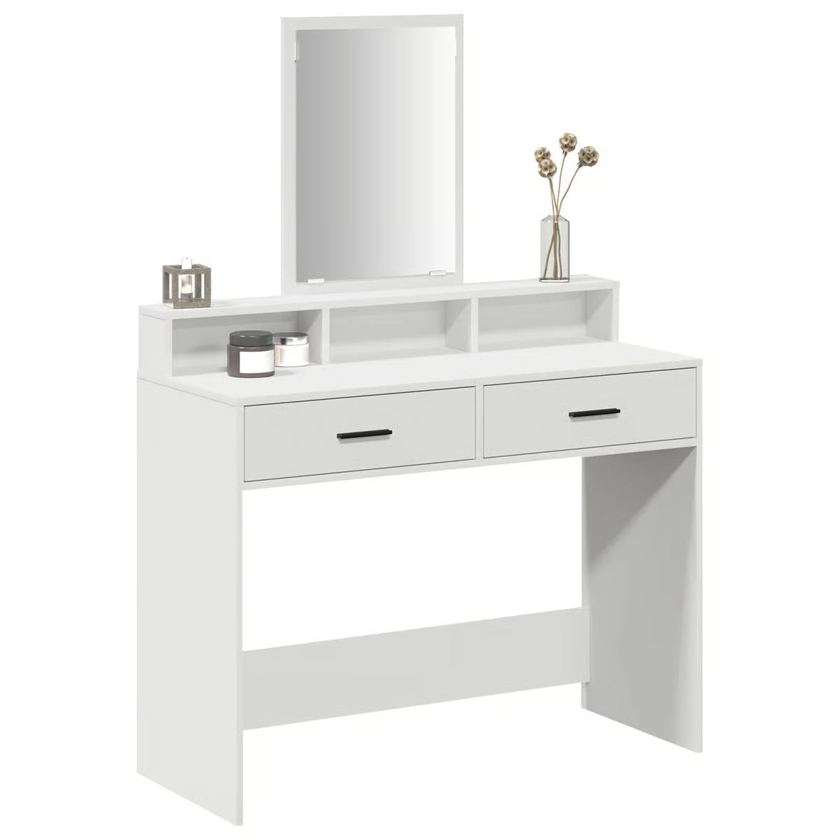 Modern White vidaXL Vanity Desk – Engineered Wood Dressing Table 39.4"x16.1"x55.1-OUCH CART |Dressing table