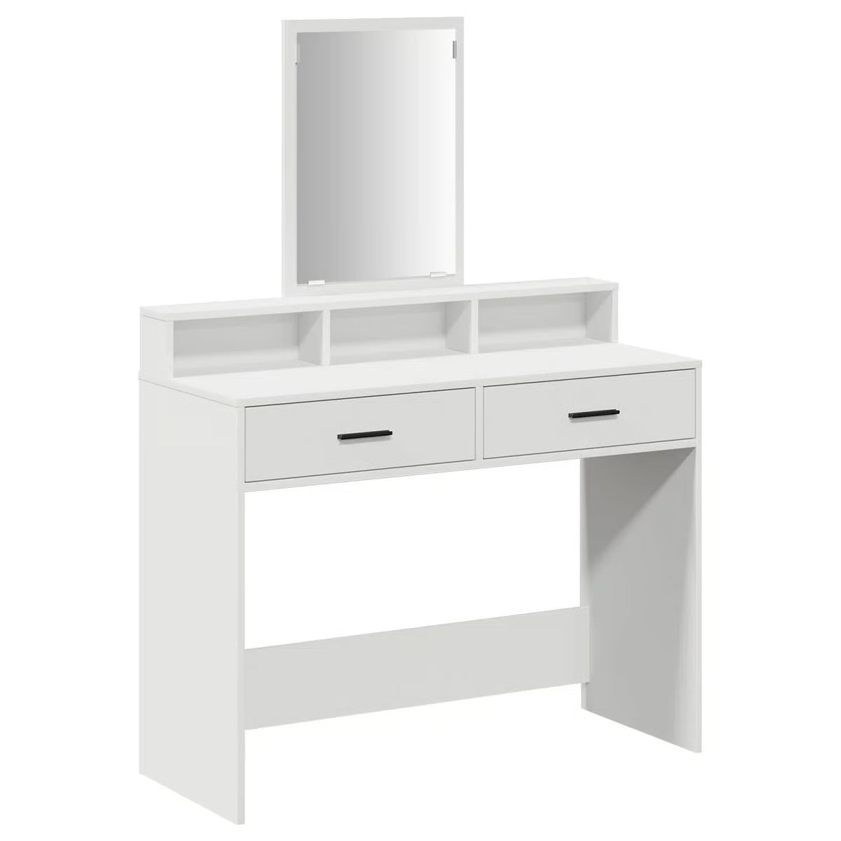 Modern White vidaXL Vanity Desk – Engineered Wood Dressing Table 39.4"x16.1"x55.1