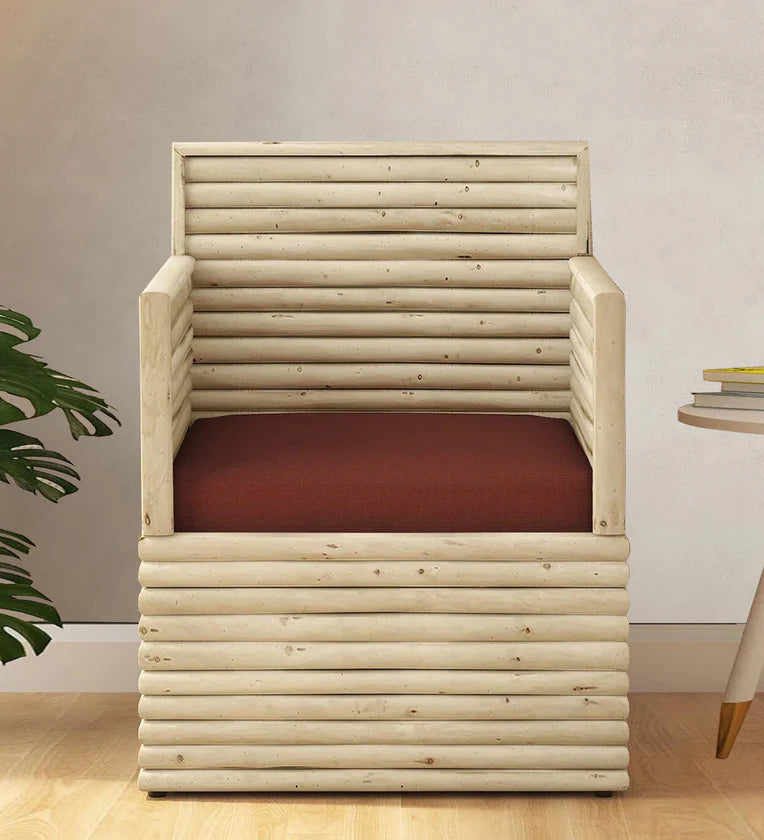 Eucalyptus Wood 1 Seater Sofa In Natural Finish