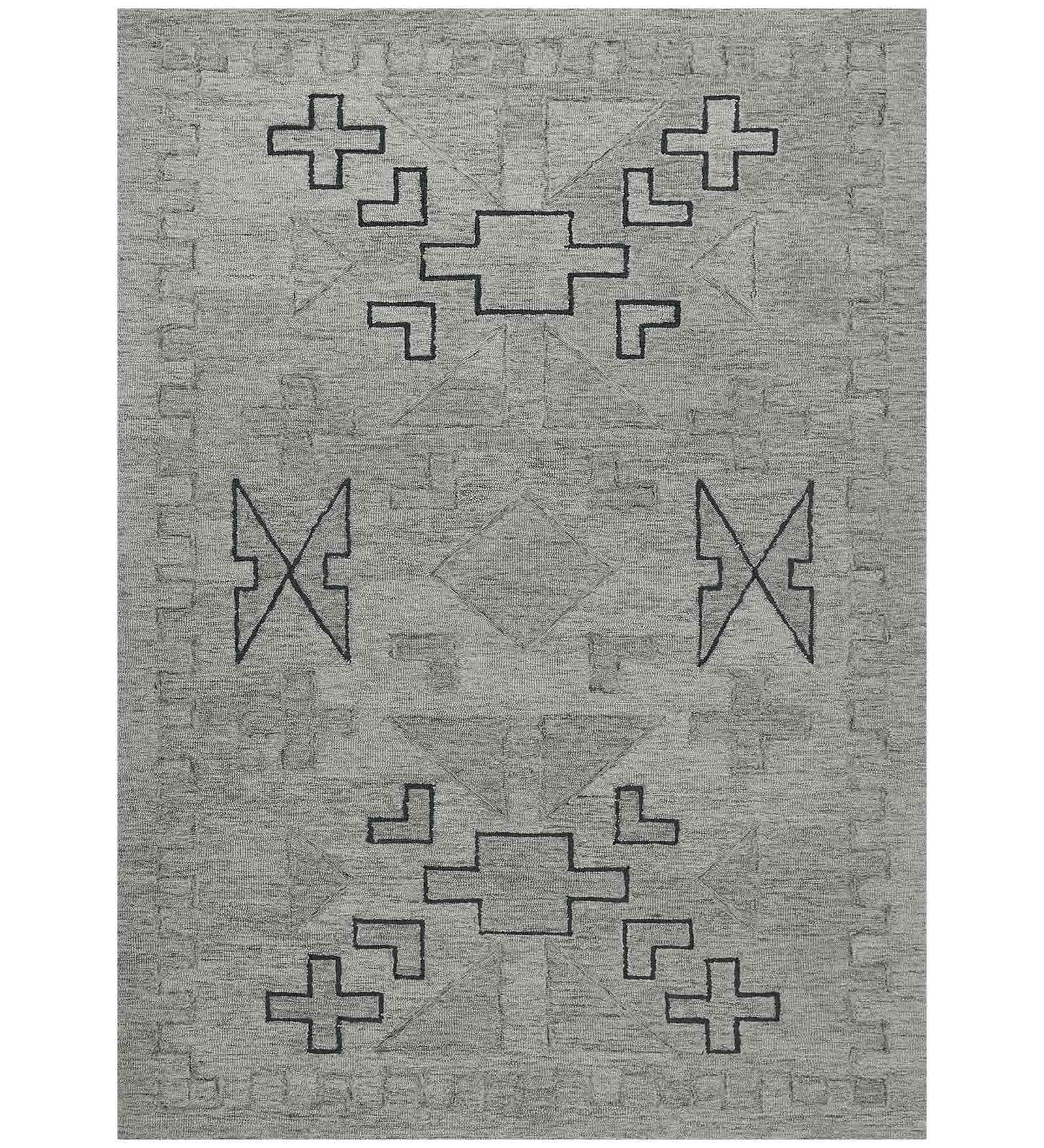 SHALE GRAY Wool Asteria 4x6 Feet  Hand-Tufted Carpet - Rug