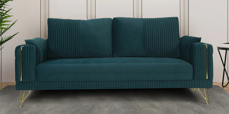Velvet 3 Seater Sofa in Teal Blue Colour