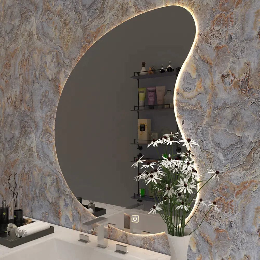Designer Organic Shaped LED Bathroom Mirror