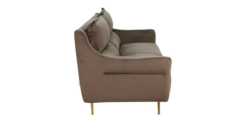 Velvet 3 Seater Sofa In Brown Colour