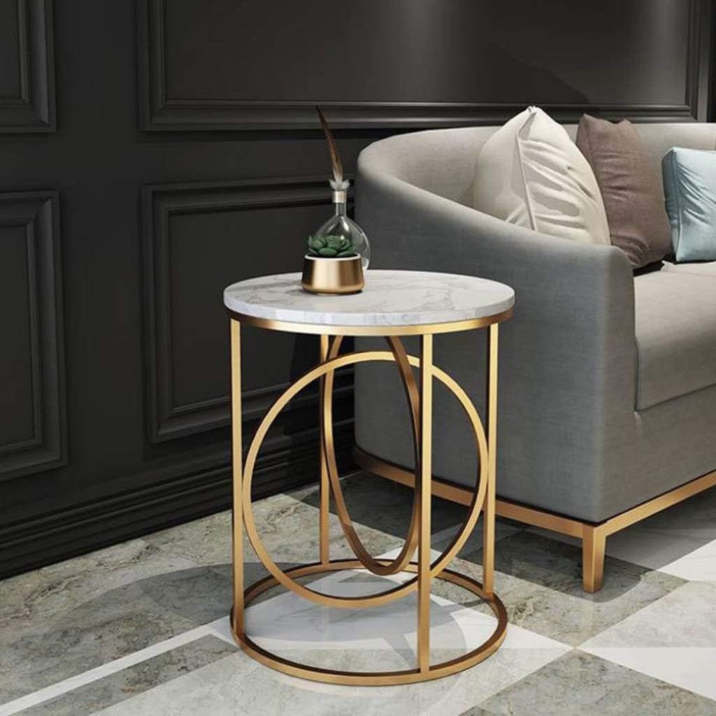 Escobar Double Ring Sofa Side Table for Living Room