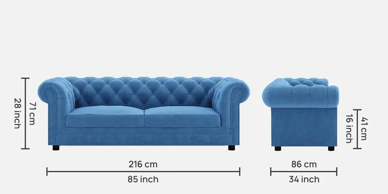 3 Seater Sofa in Royal Blue Colour