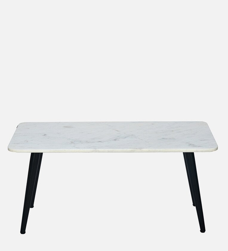 Marble Coffee Table in White Finish