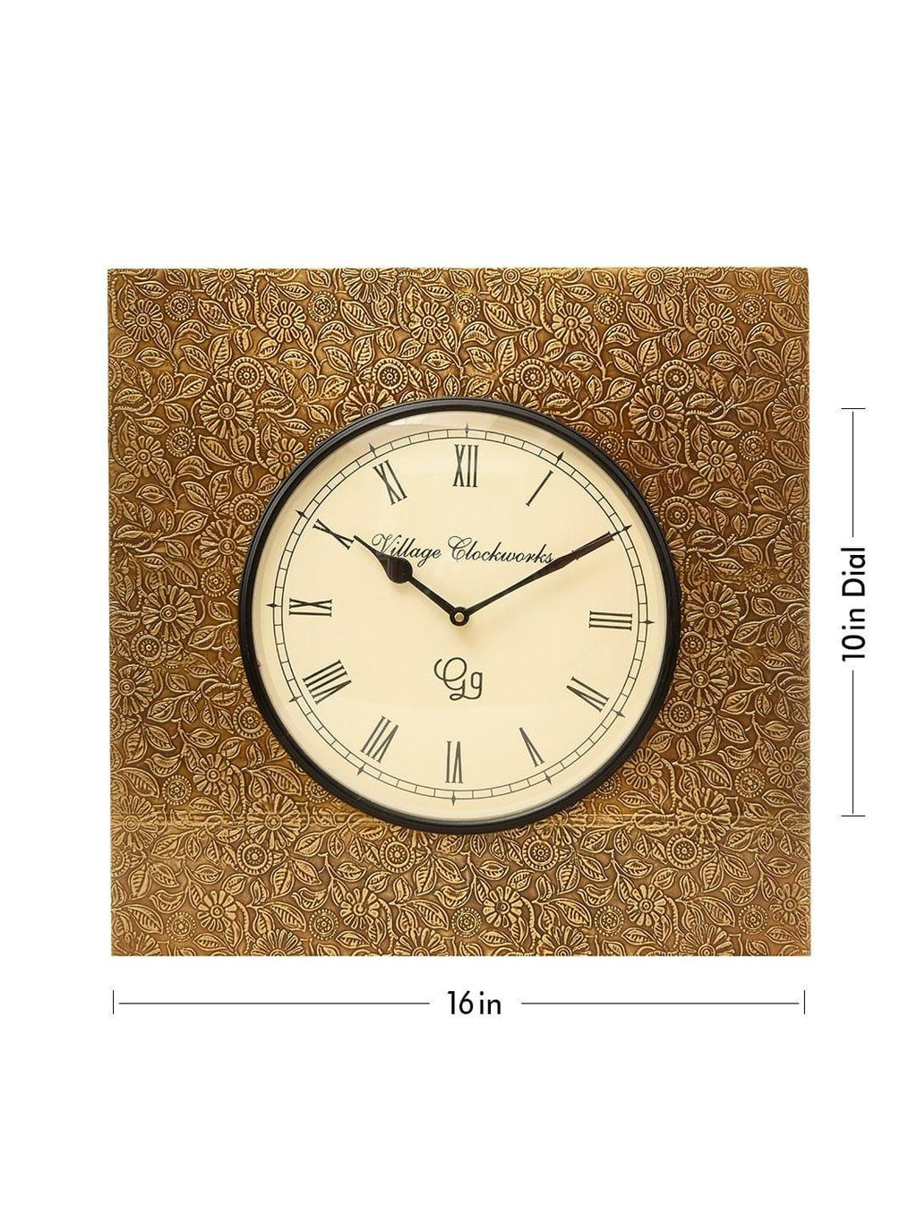 Square Embossed Brass 16 Inches