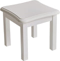 Step Ladder, Small Plant Stand Stool, 11.5*11.5*10.6inch Natural Solid Wood Stool, Holds Up to 330lbs Great for Adults Kitchen Bedroom, White JPRF-1498