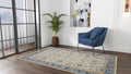 Royal Blue Wool Romania 5x8 Feet  Hand-Tufted Carpet - Rug