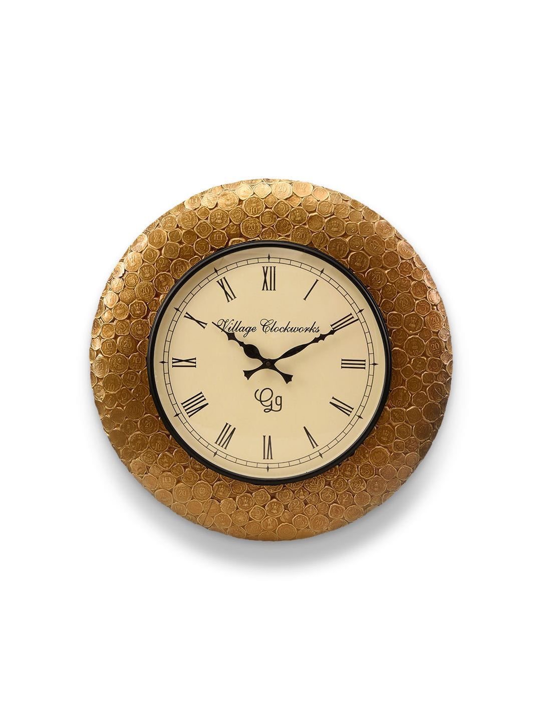 Round Gold Coin 18 Inches Wall Clock