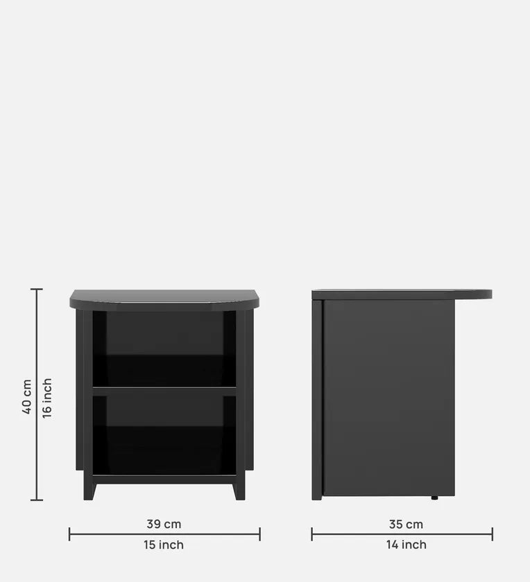 Bedside Table in Black Finish