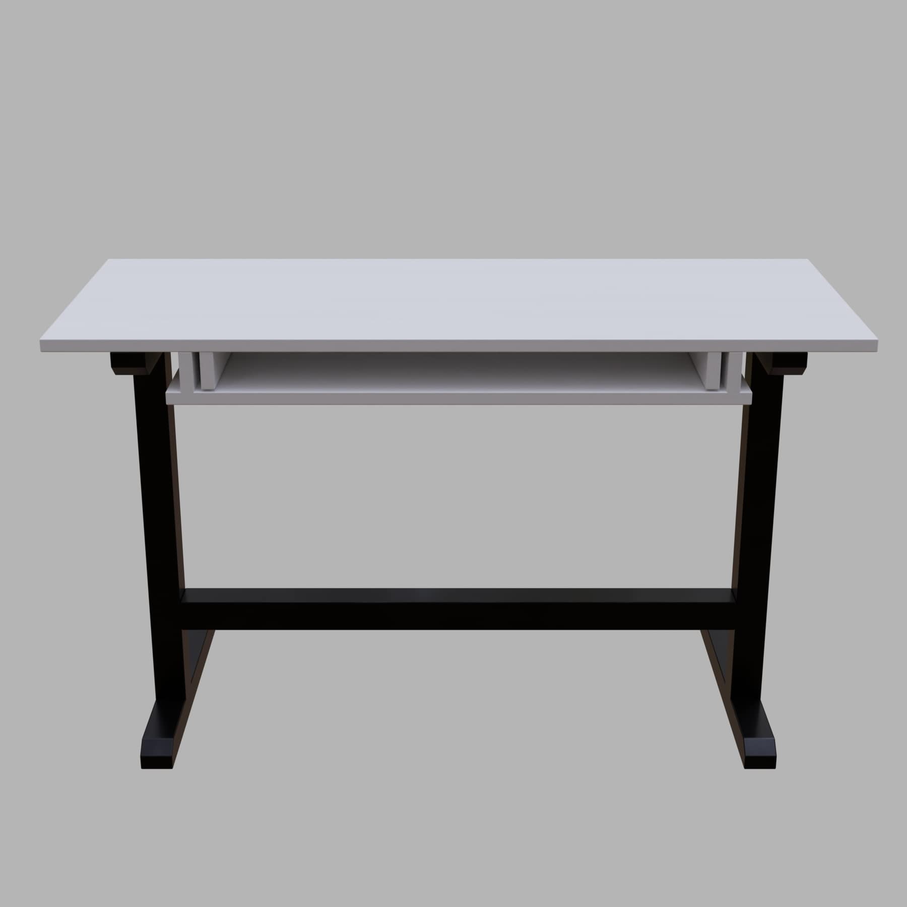 Zinnia Study Table with Keyboard Tray in White Color