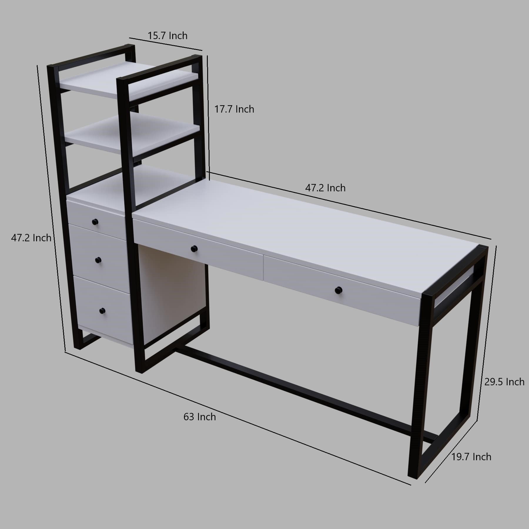 Best study table with storage design have drawer & open storage shelve, perfect for engineers