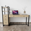 Rubi Study Table with drawers & storage shelves in wenge finish