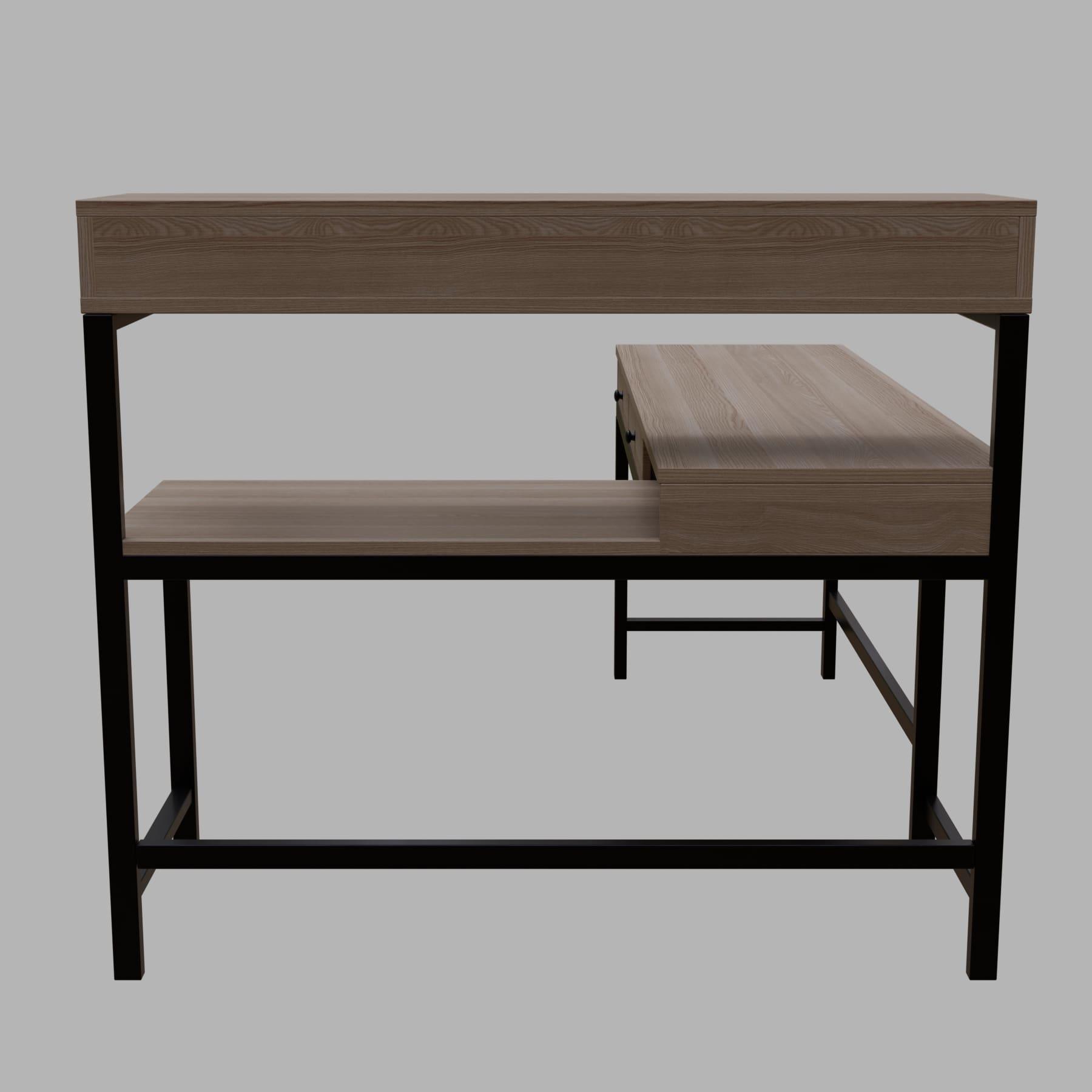 Wesley L Shaped Executive Desk with Storage Design in Wenge Color - Ouch Cart 