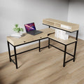 Wesley L Shaped Executive Desk with Storage Design in Wenge Color