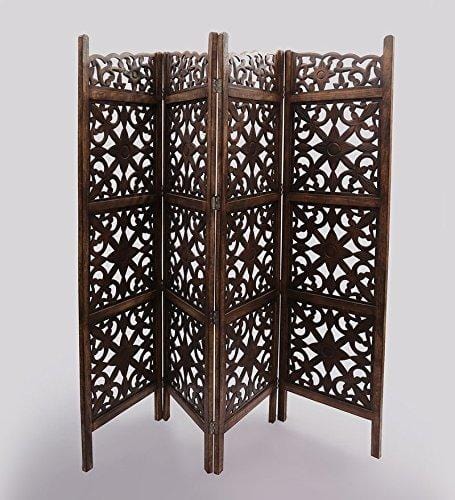 4 panel Wooden Partition, Wooden Handcrafted Partition/Room Divider/Separator for Living Room/Office