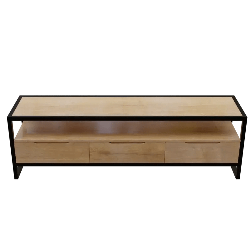 Fenily TV Unit With Storage Space & Drawers in Large Size in Wooden Texture