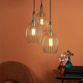 Antique Gold 3 Iron Light Cluster Hanging Lamp