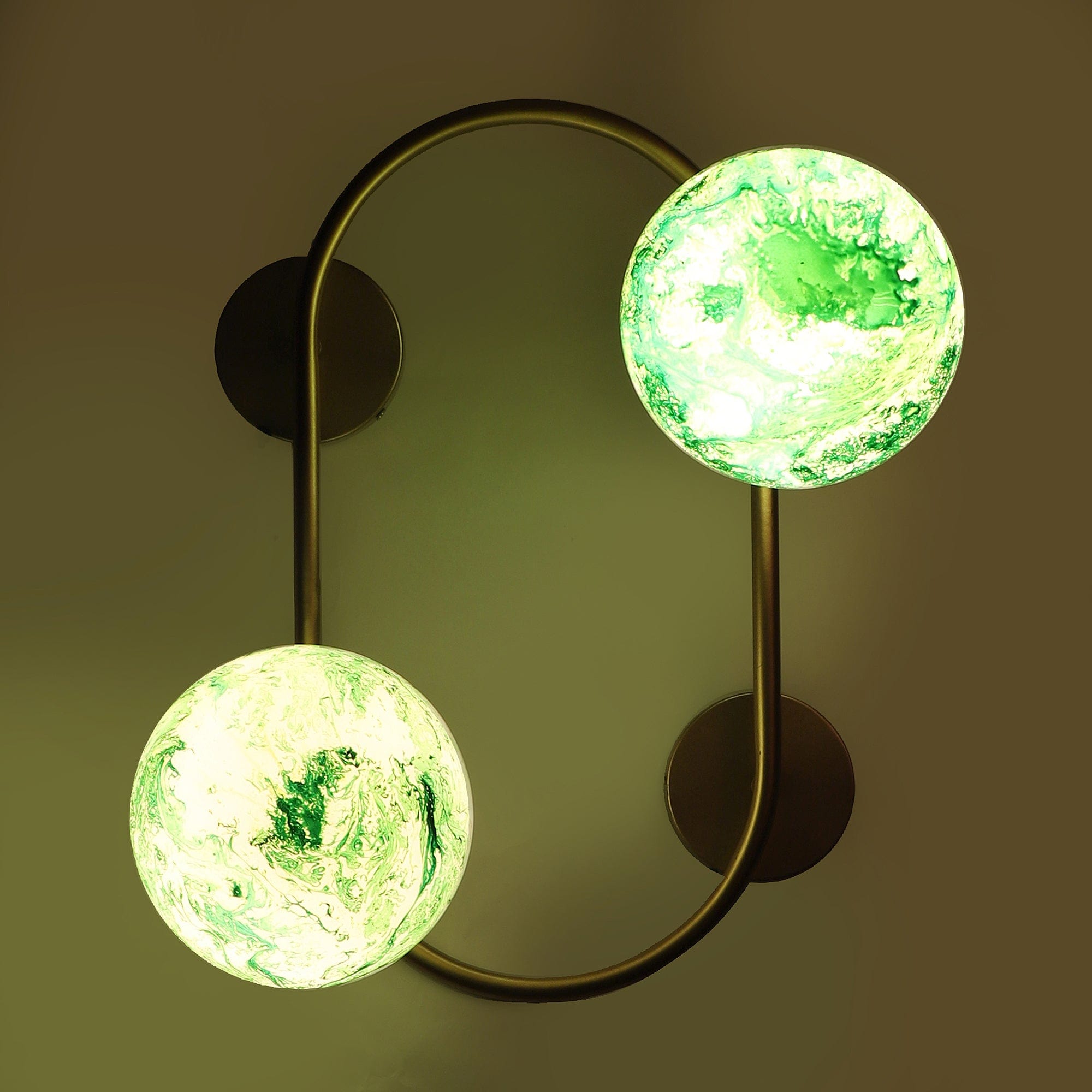 Gold And Green 2 Iron Wall Lights