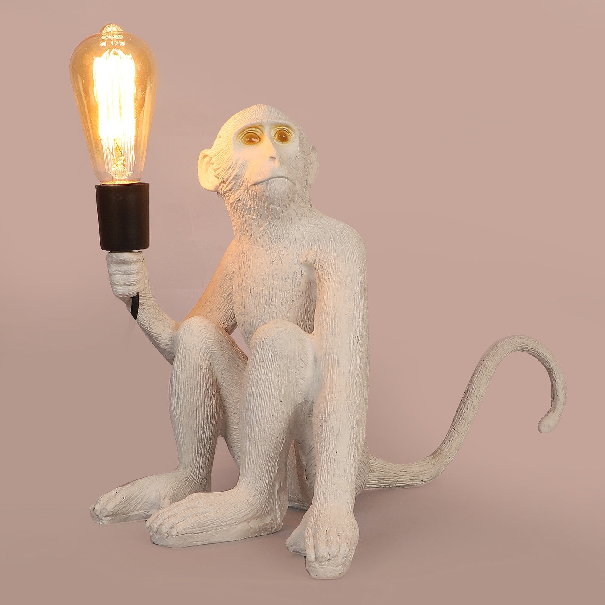 White fiberl Monkey Shape Table Lamp