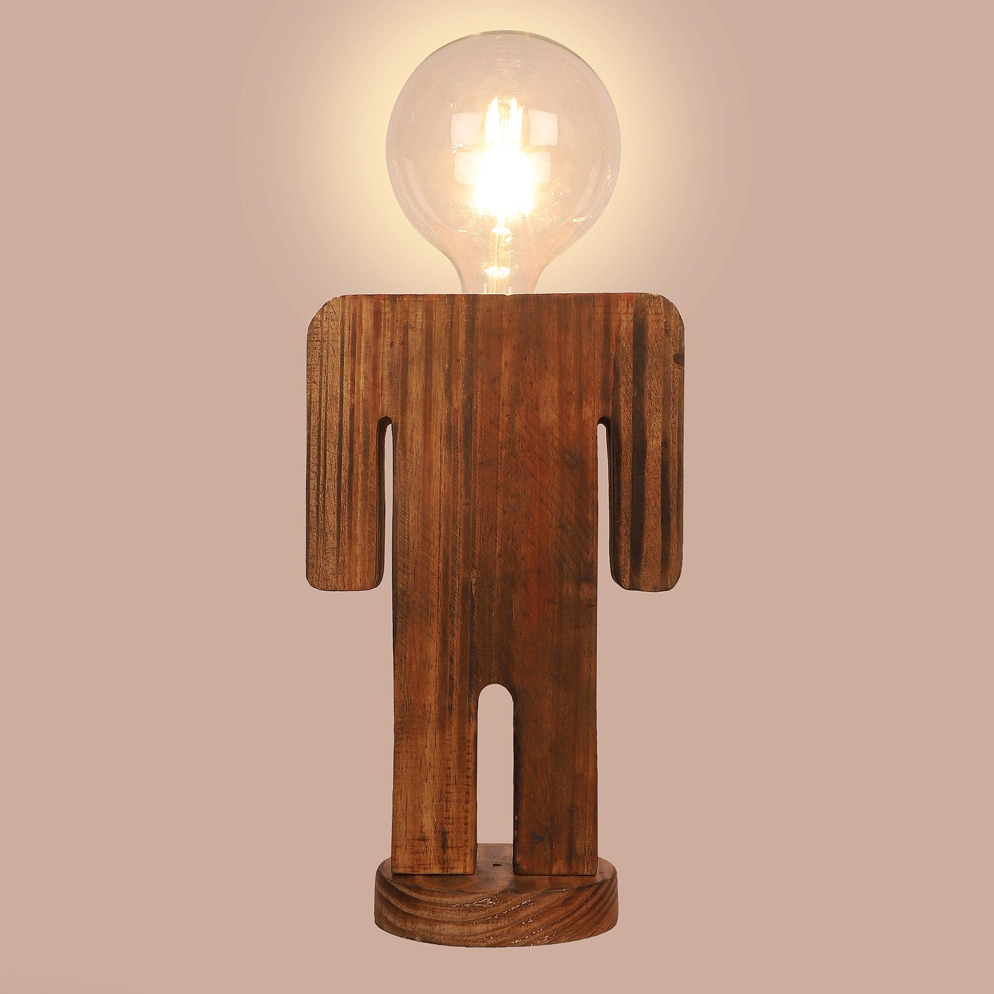 Wooden Table Lamp  Natural Wood