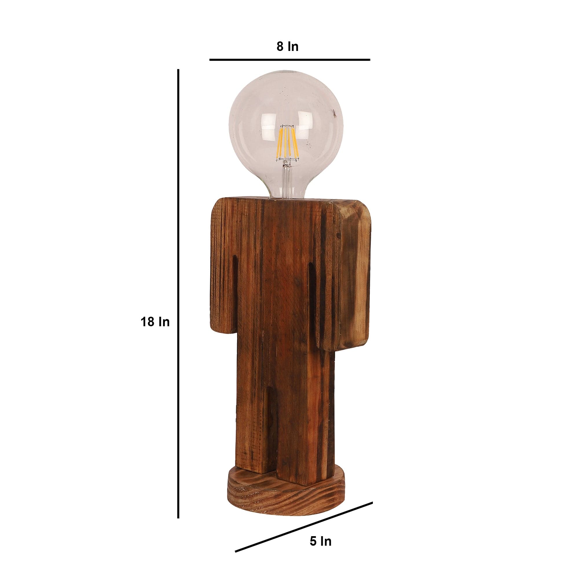 Wooden Table Lamp  Natural Wood