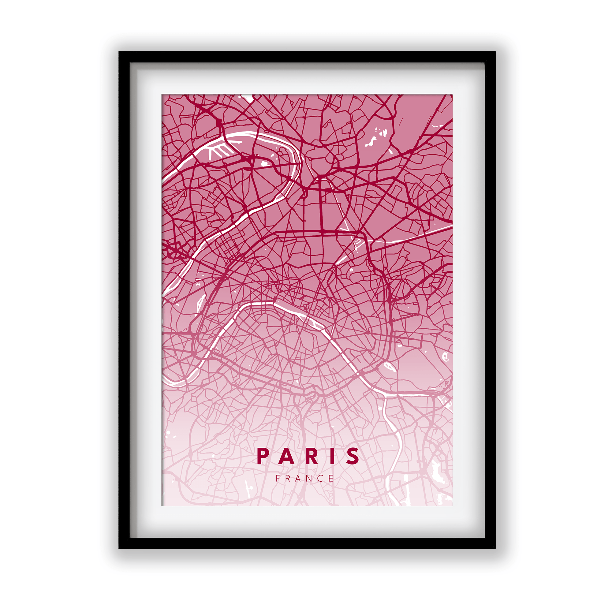 Paris City Street Map Art