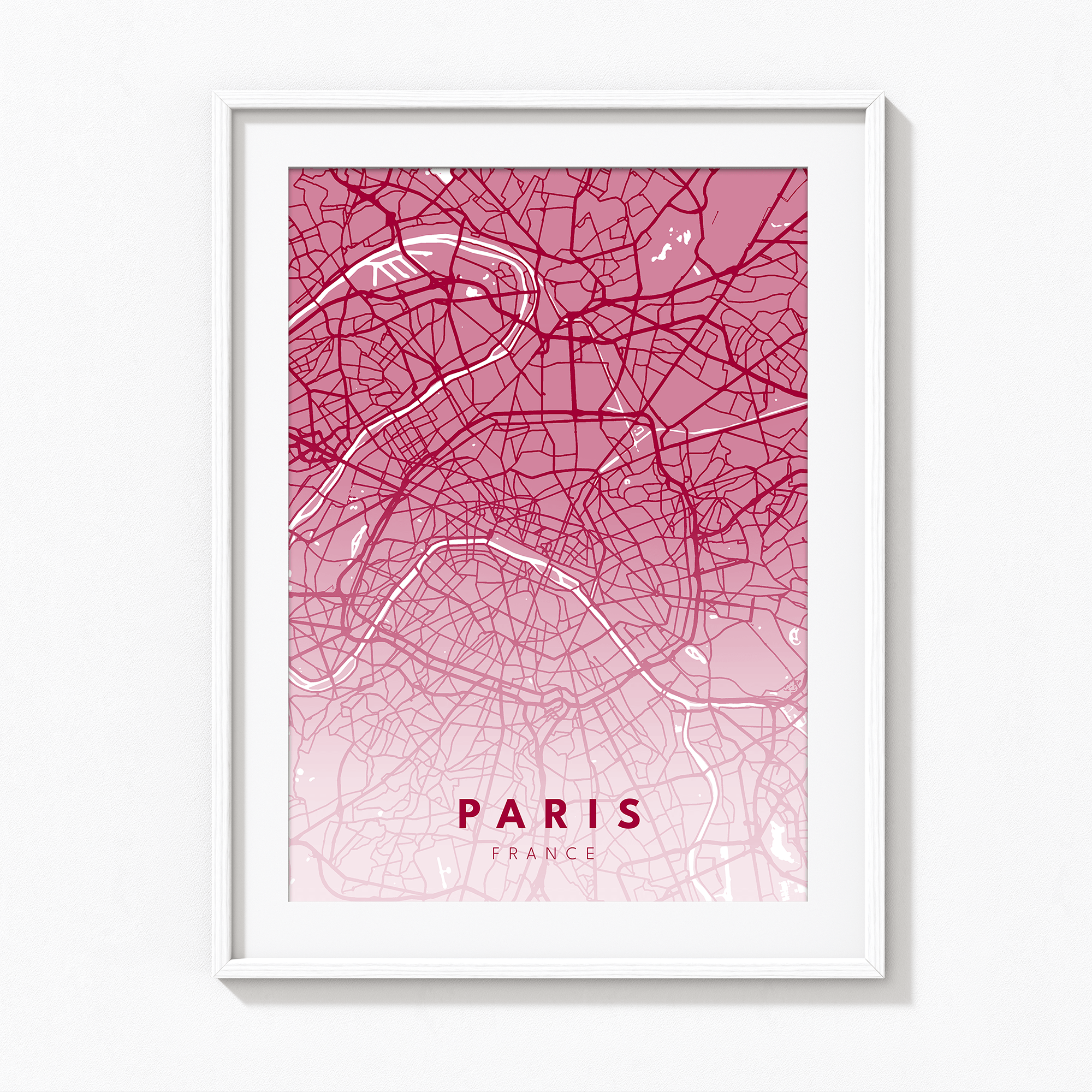 Paris City Street Map Art