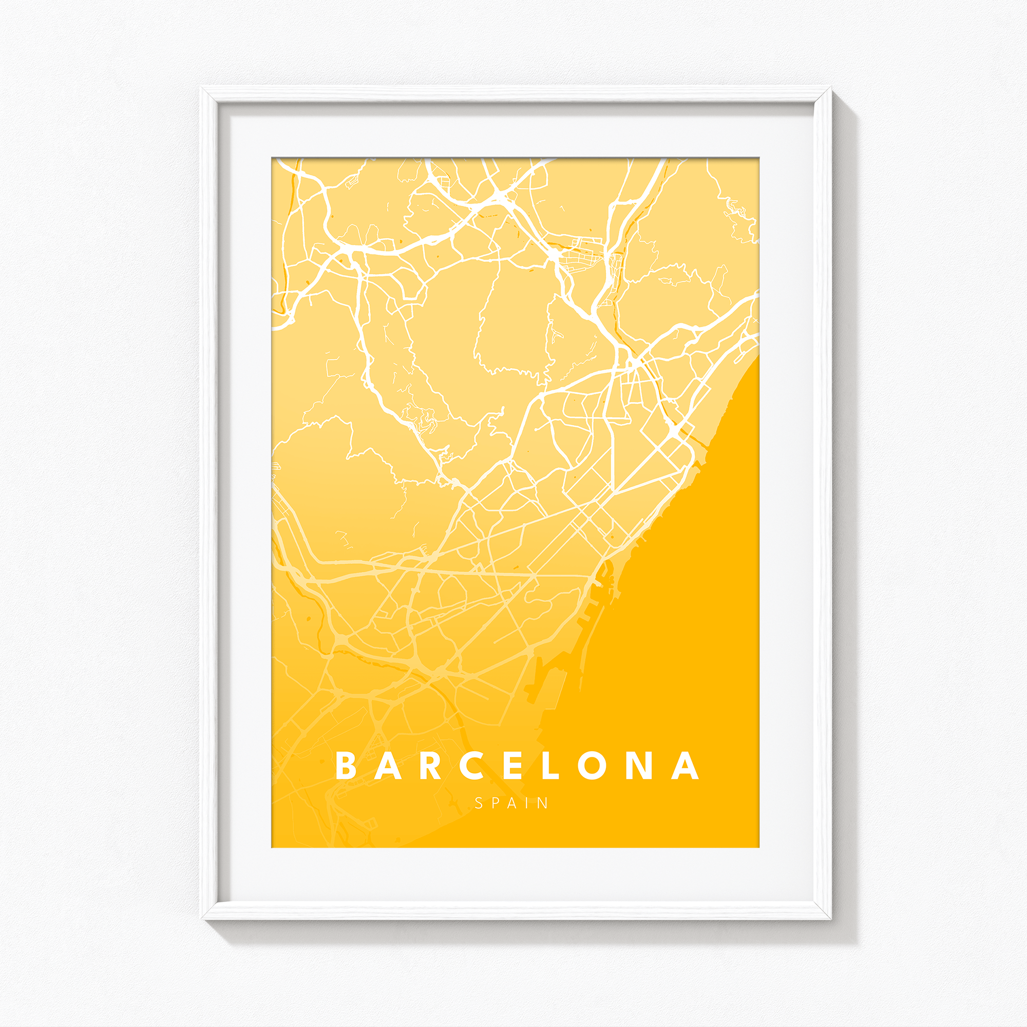 Barcelona City Street Map Art