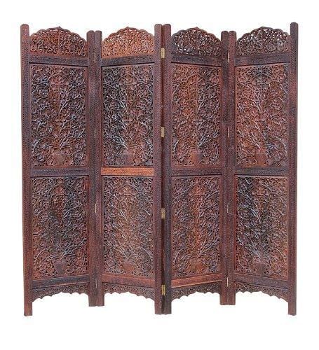 4 Panel Wooden Handcrafted Partition/Room Divider/Separator for Living Room/Office
