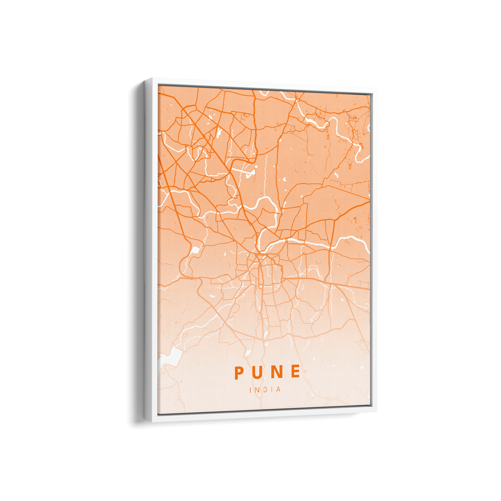 Pune City Street Map Art