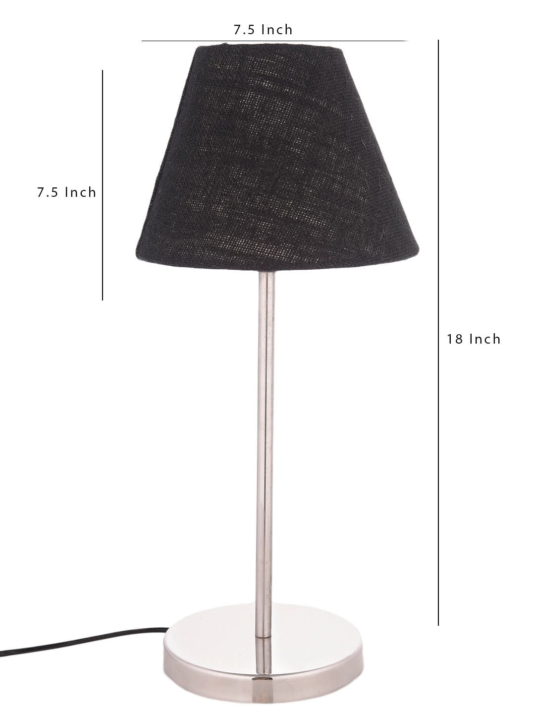 Metal Table Lamp with Black Jute Shade