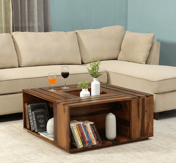 Wooden Coffee Table for Living Room and Office - Ouch Cart 