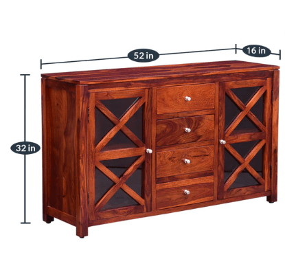 Beautiful Cross Design Sheesham Wood console table With Drawer