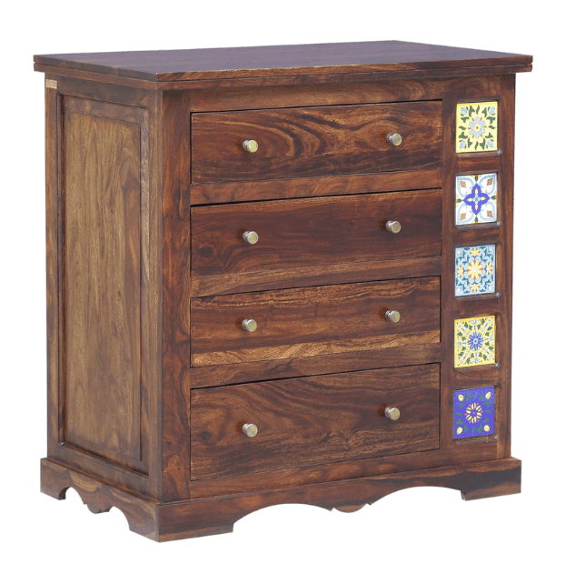 Sheesham Wood console table With chest of drawers - Ouch Cart 