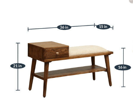 Solid Sheesham Wood Shoe Rack With Drawer - Ouch Cart 