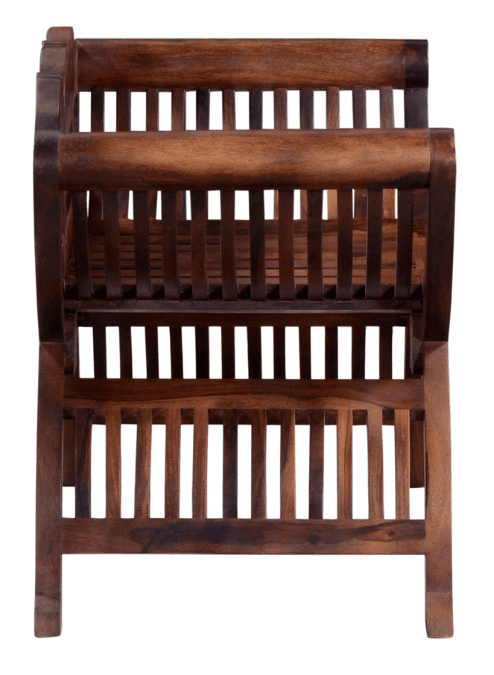 Solid Sheesham Wood Armchair In Teak Finish - Ouch Cart 