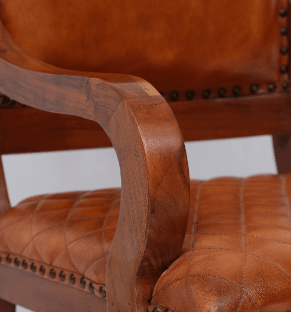 Solid Sheesham Wood Armchair - Ouch Cart 