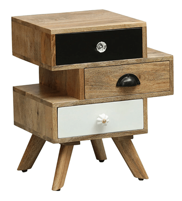 Beautiful Design Mango Wood Bedside chest with 3 Drawer Storage