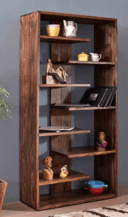 Sheesham Wood Open Bookshelf for Study Room In (Natural Finish) - Ouch Cart 