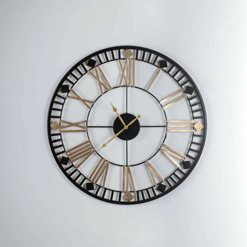 Gold &; Black Round Wall Clock